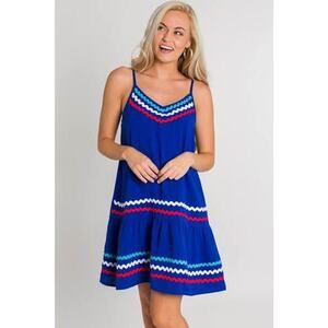 Entro Royal Blue Chevron Mini Dress